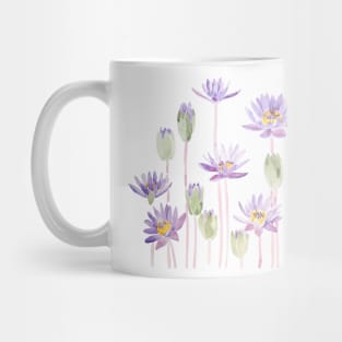 purple waterlily horizontal watercolor Mug